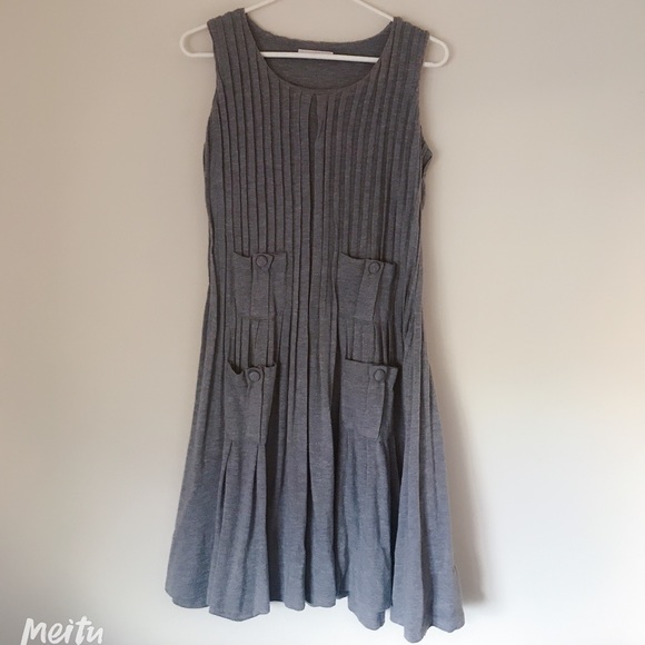 manvi Dresses & Skirts - Pleated, gray mini hand-made dress